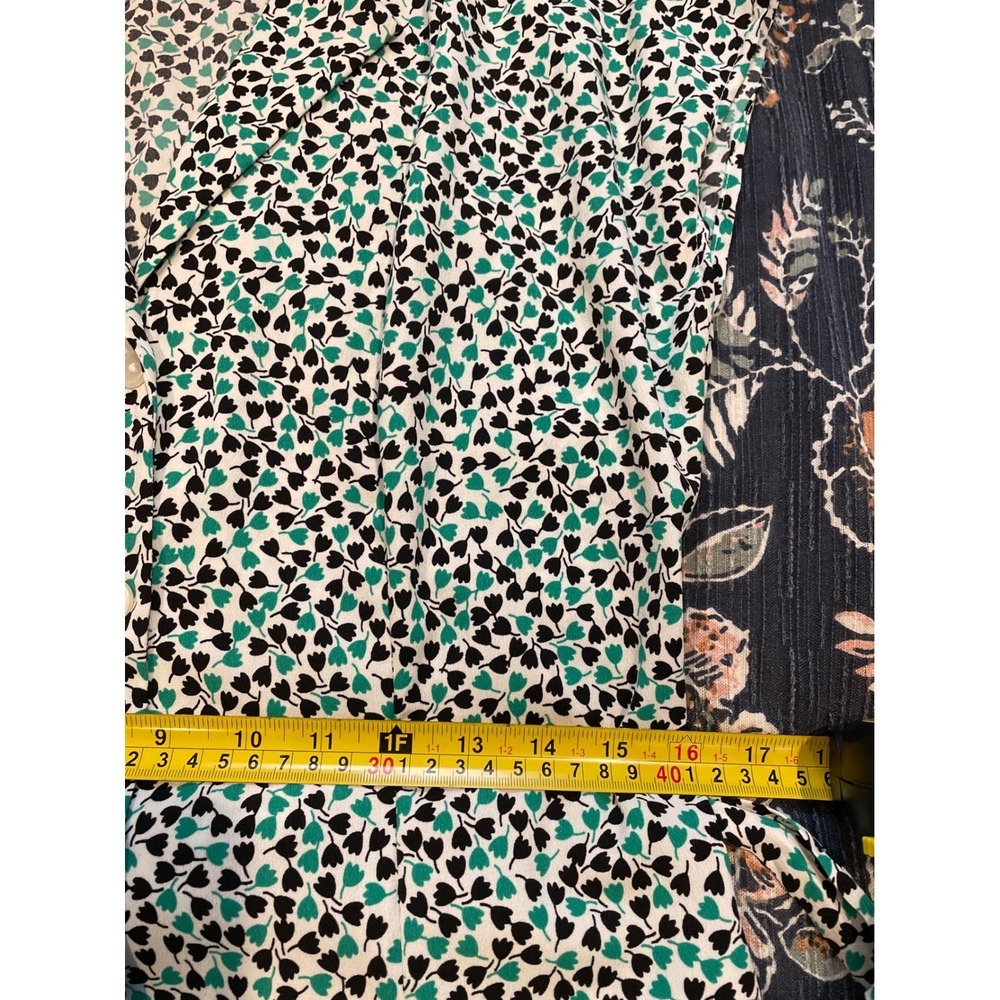 PopSugar Green Black Tulip Floral Shirt Dress Button Front Belted Pockets‎ M NEW - Picture 13 of 16